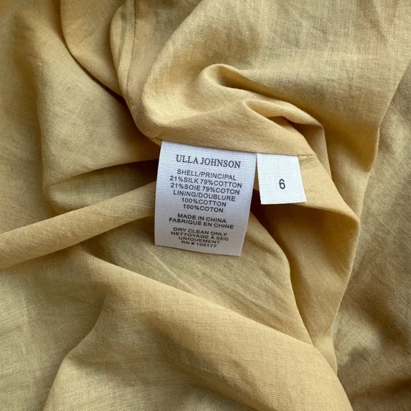 Ulla Johnson NWOT Ismene Silk CottonMidi Dress Size 6